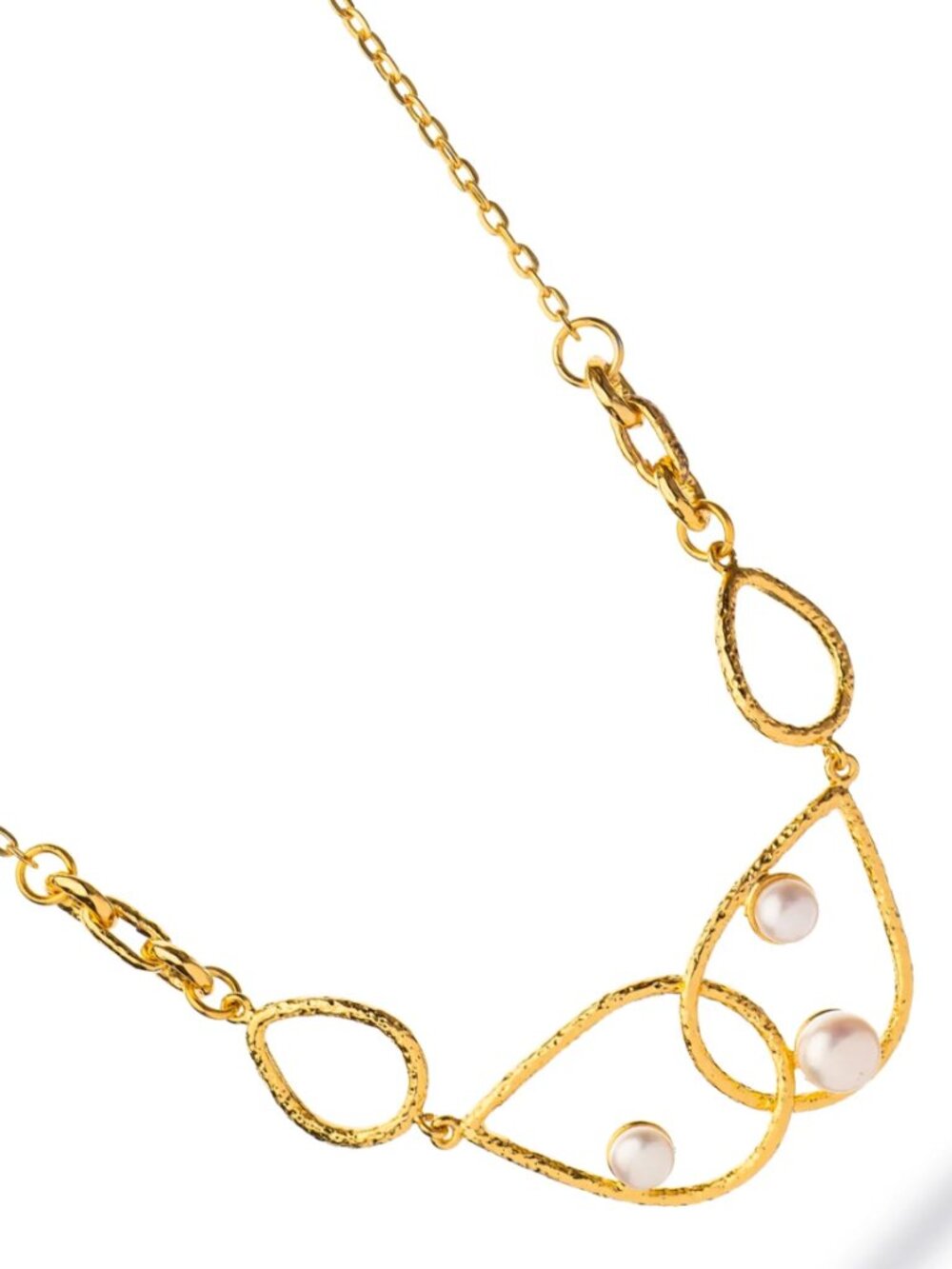 EBRU Jewelry Divine Light Pearl Gold Statement Necklace - 18k gold plated